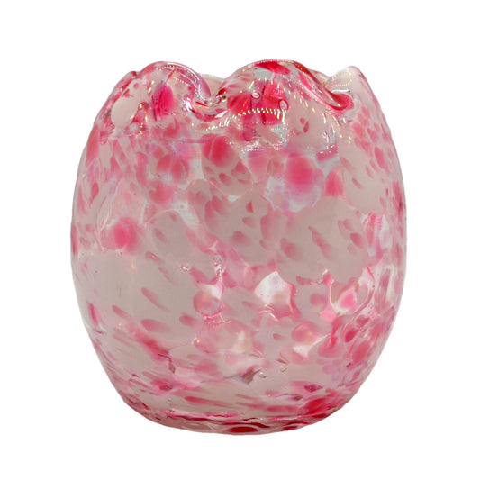 pink and white studio glass vase
