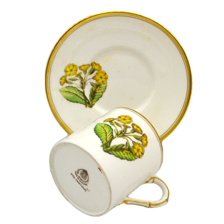 Royal Worcester China Polyanthus Cup and Saucer 1959