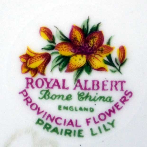 Royal Albert Provincial Flowers Prairie Lily china mark