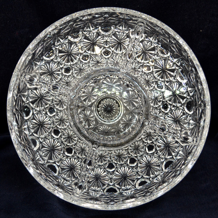 Vintage English Pressed Glass Raised Canape Dish