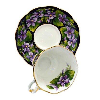 Royal Albert Provincial Flowers Purple Violet Bone China tea cup