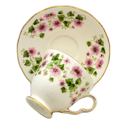 Queen Anne Floral China Teacup and Saucer 8654