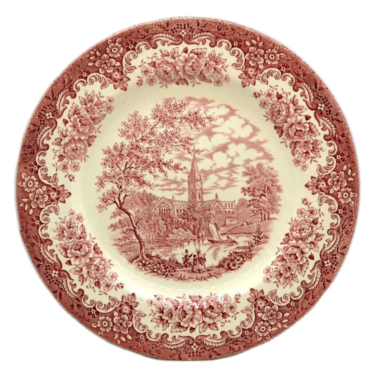 English Ironstone Tableware Red and White china dinner plate