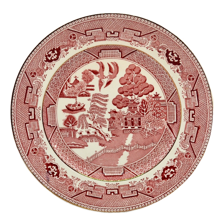 Red China Pattern Victoria Porcelain Red and White China Willow Pattern Dinner Plate ...