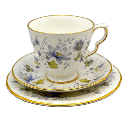 Colclough Rhapsody in Blue China Teacup Trio Shape D Cup