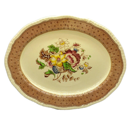 Ridgways Plymouth Brown and White Ironstone 14-inch China Platter