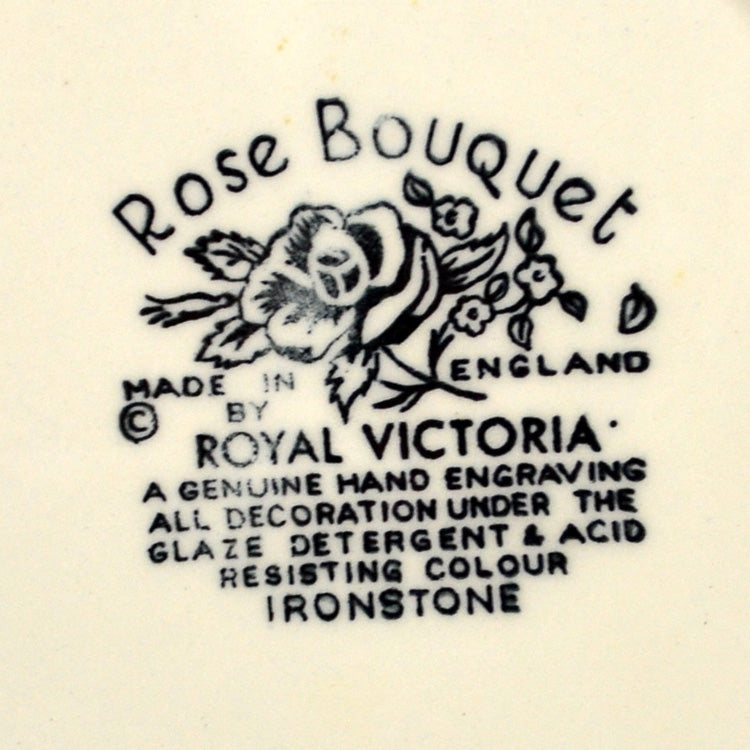 Royal Victoria Rose Bouquet Ironstone China Side Plate