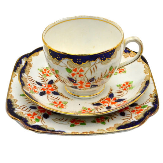 Roslyn Floral China 4572 Gaiety Teacup Saucer and Side Plate Trio