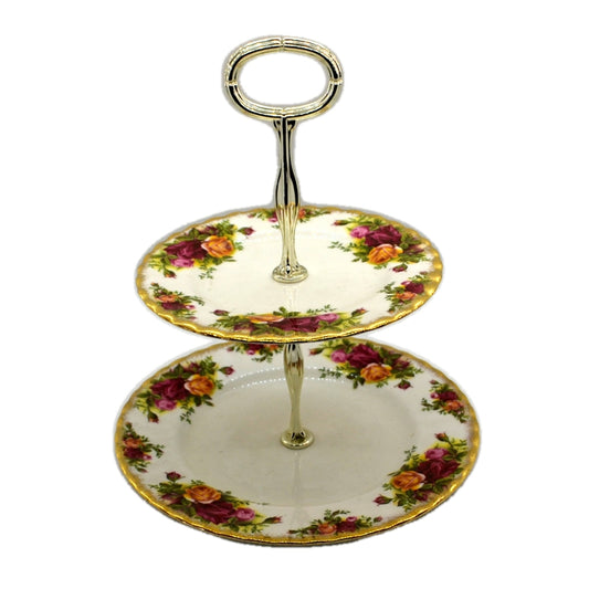 Royal Albert China Old Country Roses Two Teir Cake Stand