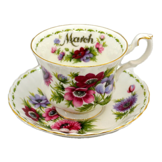 Royal Albert Flowers of the Month Series Floral China Teacup March Anemones