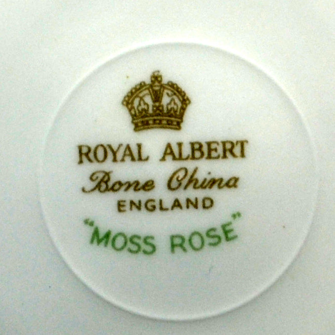Royal Albert China Moss Rose Tea Cup Saucer & 7.25-inch Side Plate Trio