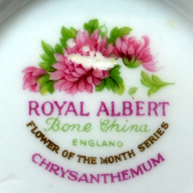 Royal Albert Flowers of the Month Series Floral China Tea Cup Chrysanthemum November