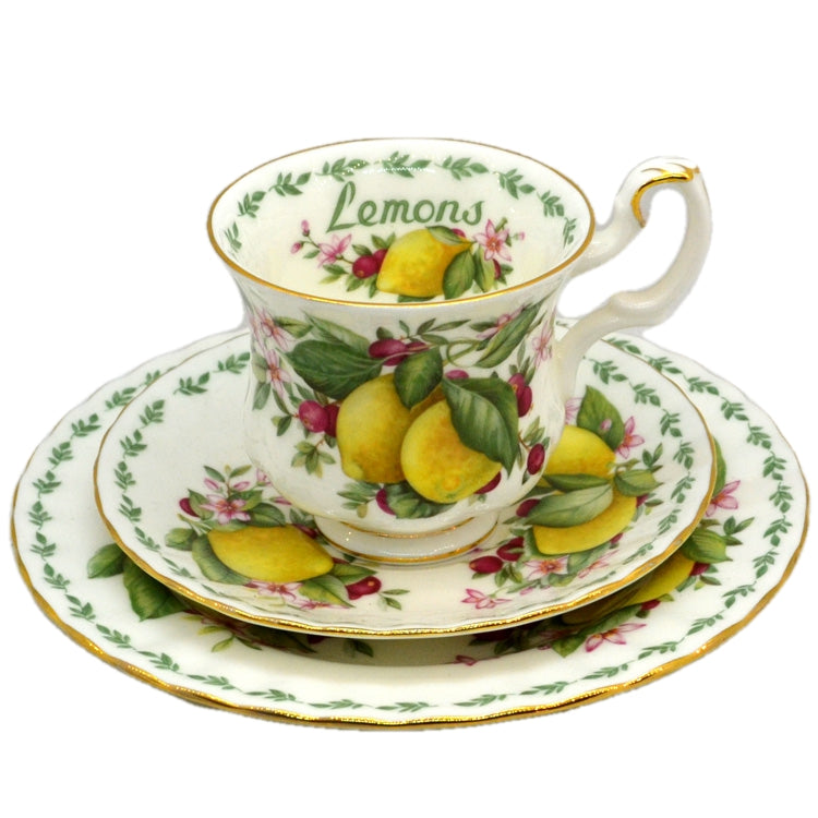 Royal Albert China Lemons Teacup Trio