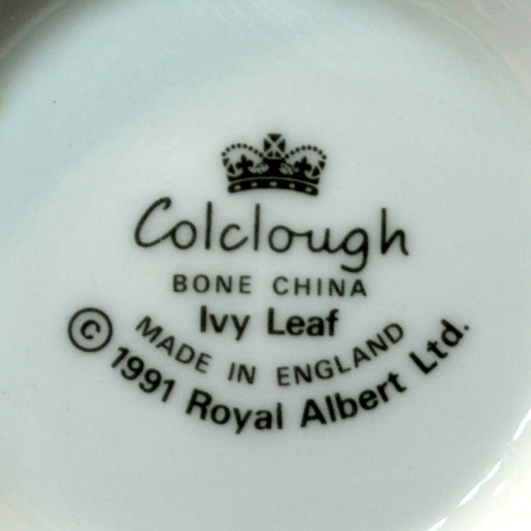 Colclough Royal Albert Ivy Leaf China Tall Waisted Milk Jug 1/2 Pint 1991-1997