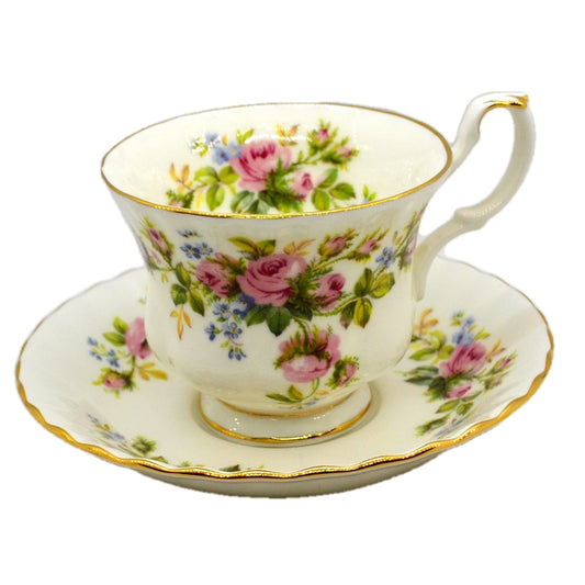 Royal Albert China Moss Rose Tea Cup and Saucer
