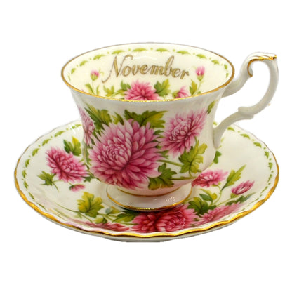 Royal Albert Flowers of the Month Series Floral China Tea Cup Chrysanthemum November