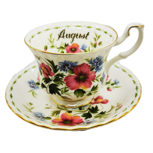 Royal Albert Flowers of the Month Series Floral China Tea Cup Poppy August