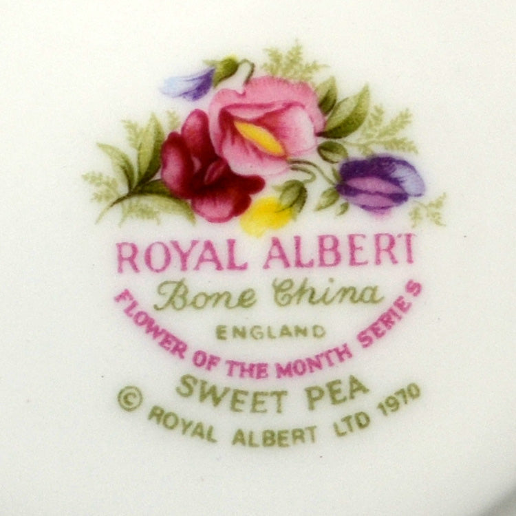 Royal Albert Flowers of the Month Series Floral China Teacup and Saucer Sweet Pea April