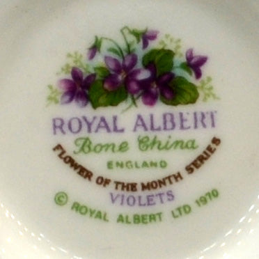 Royal Albert China mark Violets February