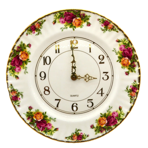 Royal Albert Old Country Roses Wall Clock – Vintage Farmhouse Antiques