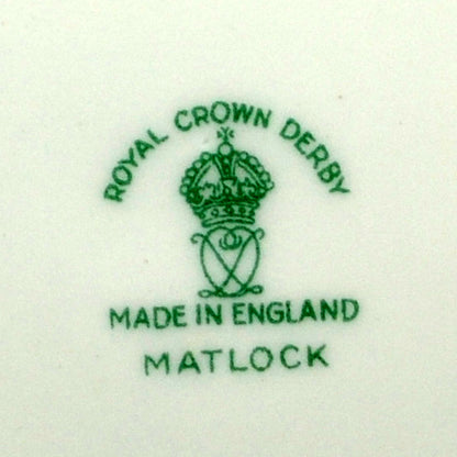 Royal Crown Derby Floral China Matlock factory stamp