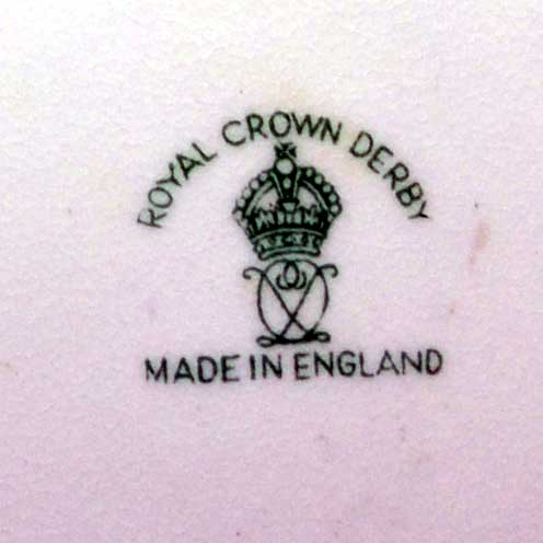 crown derby saucer factory mark