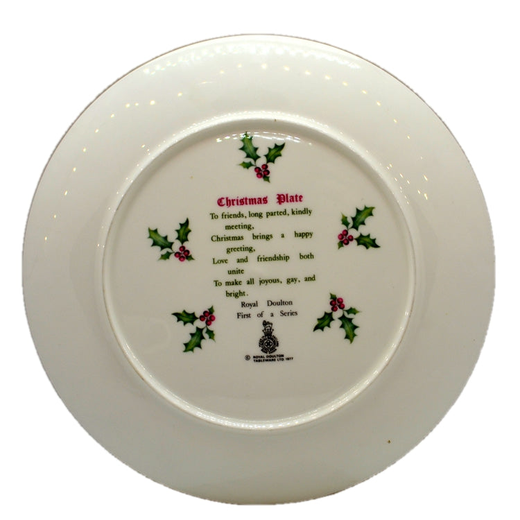 Royal Doulton China Christmas Plate 1977