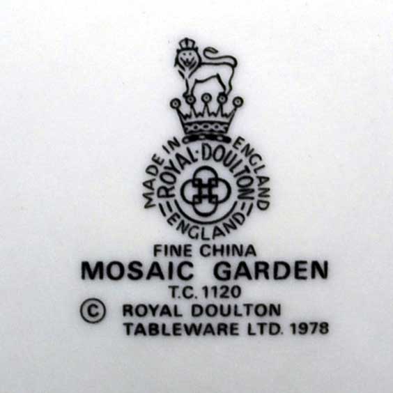 Royal Doulton China Mosaic Garden TC1120 china mark