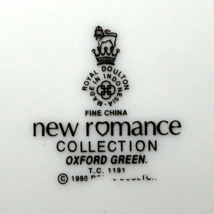 Royal Doulton China New Romance Oxford Green Soup Bowl