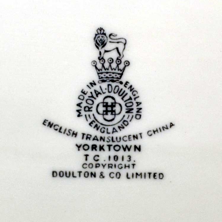 yorktown royal doulton tc1013 china factory stamp mark