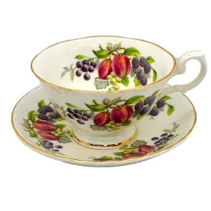 Royal Stafford China Autumn Fruits Teacup and Saucer