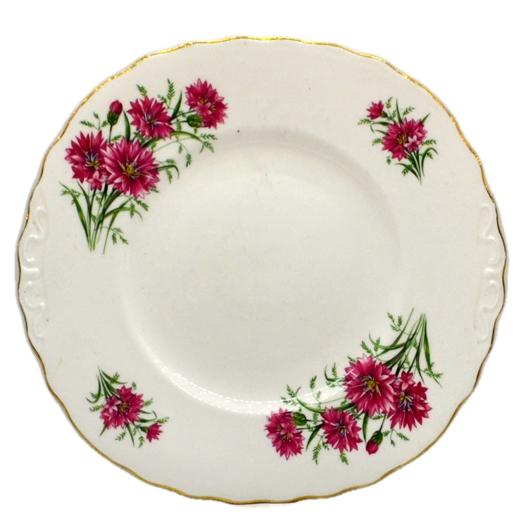 Royal Vale China Floral Pink Cornflower Cake Plate
