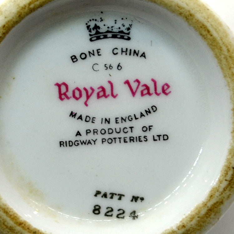 Royal Vale Ridgway China Floral Teacup pattern 8224