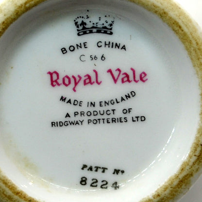 Royal Vale Ridgway China Floral Teacup pattern 8224