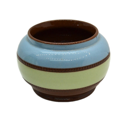 James Sadler China Brown Betty Olive and Blue Sugar Bowl