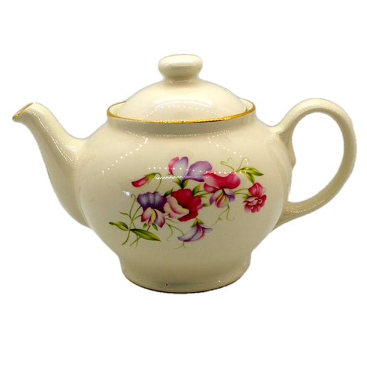 Vintage Sadler Teapot Pink Sweet Pea Floral China