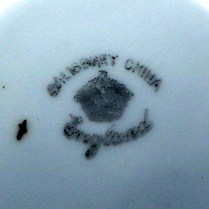 Harlequin Salisbury & Queens China Marie Teacup Trio c1950