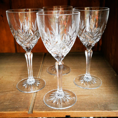 Set of 4 Crystal Wine Glasses