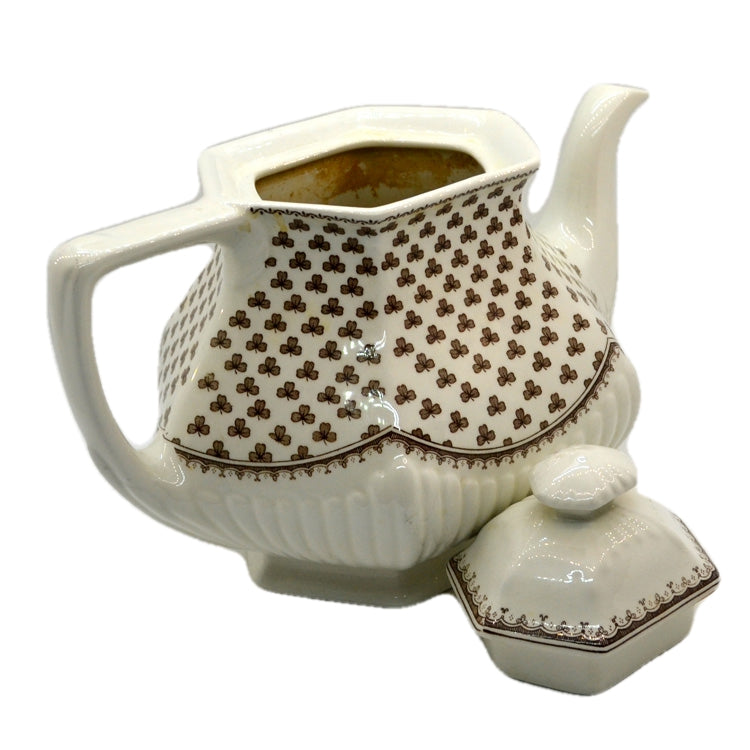 Adams Sharon Brown and White china large Teapot