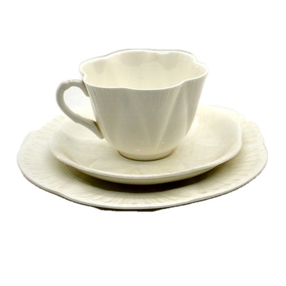 Vintage Shelley China Dainty White Teacup Trio