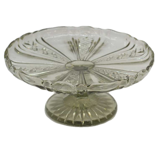 victorian english glass small cake stand