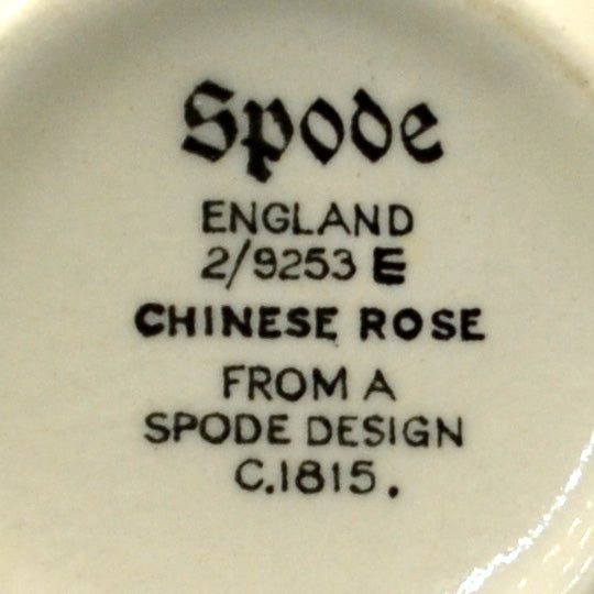 Spode Chinese Rose Green Rim Demitasse Cup and Saucer