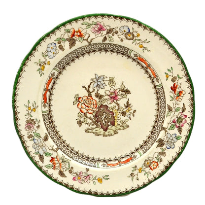 Spode Chinese Rose Green Rim Salad Plate