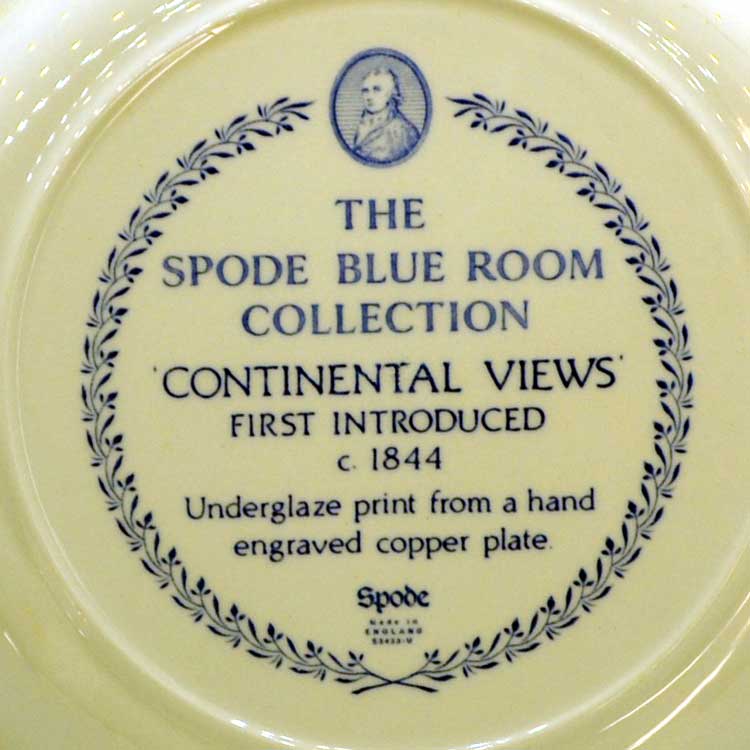 spode continental views factory stamp