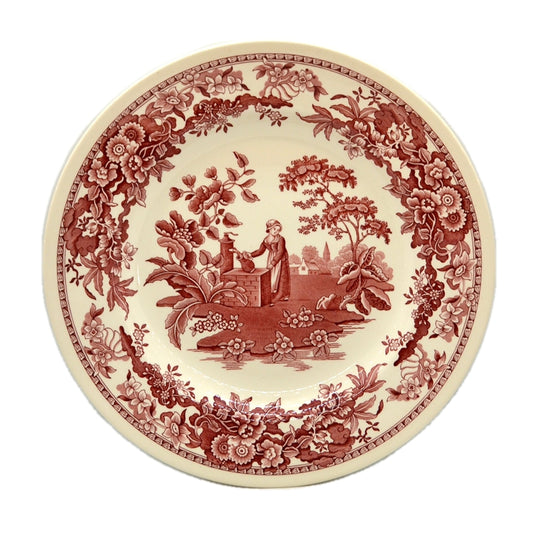 Spode China Archive Red and White Girl at the Well  Dinner Plate