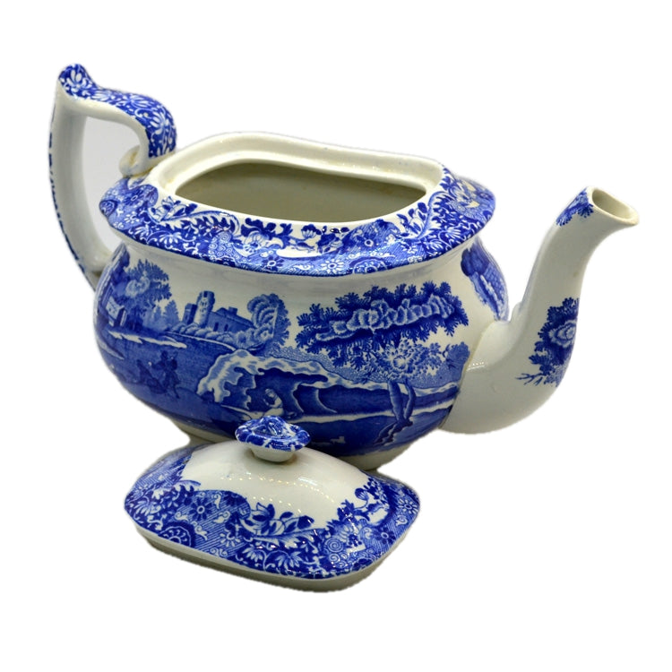 Antique Spode Italian Blue Teapot 