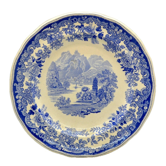 Copeland Spode China Rhine Blue and White Dessert Plate