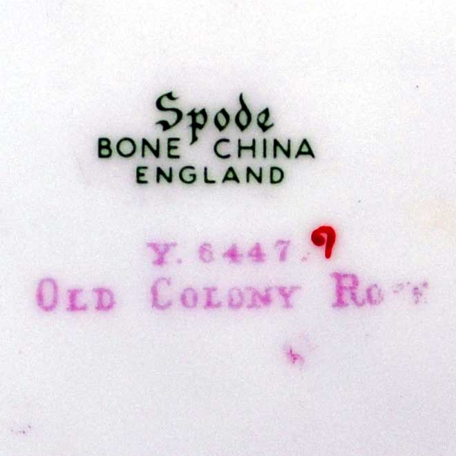 spode china marks old colony rose china