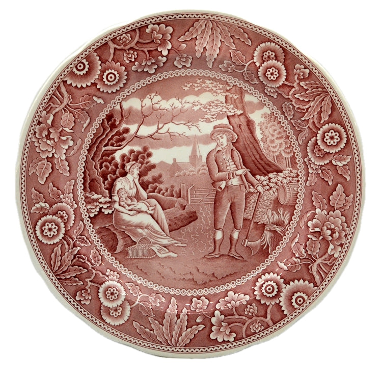 Red Spode Ware Spode China Georgian Series Red and White Woodman Dinner Plate ...