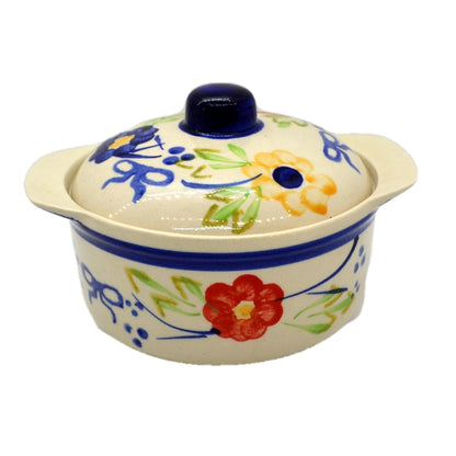 Hand Painted Studio Pottery Lidded Casserole Dish